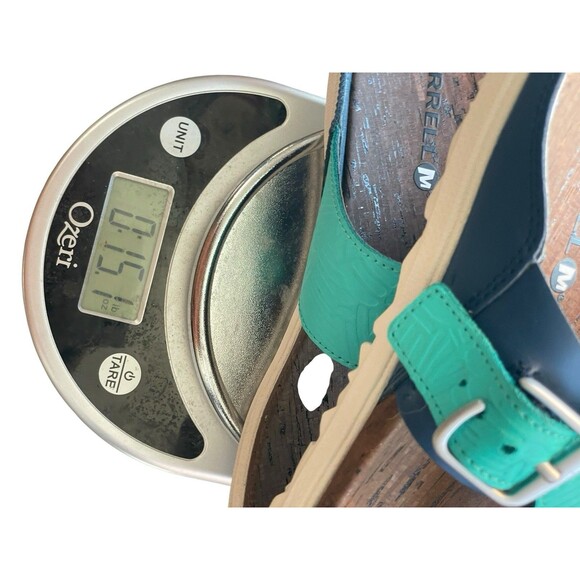 Merrell Leather T-Strap Around Town Buckle Thong Sandals Womens US 9 Comfort - Picture 8 of 8